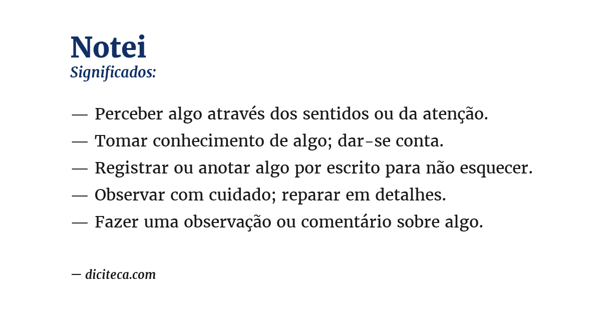 Significado de notei