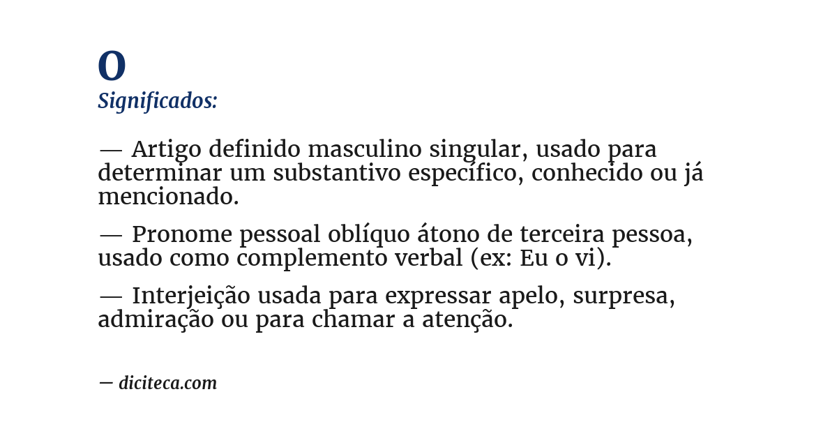 Significado de o