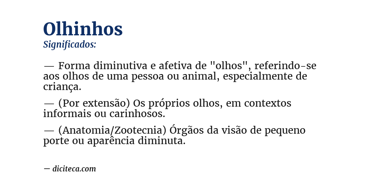 Significado de olhinhos
