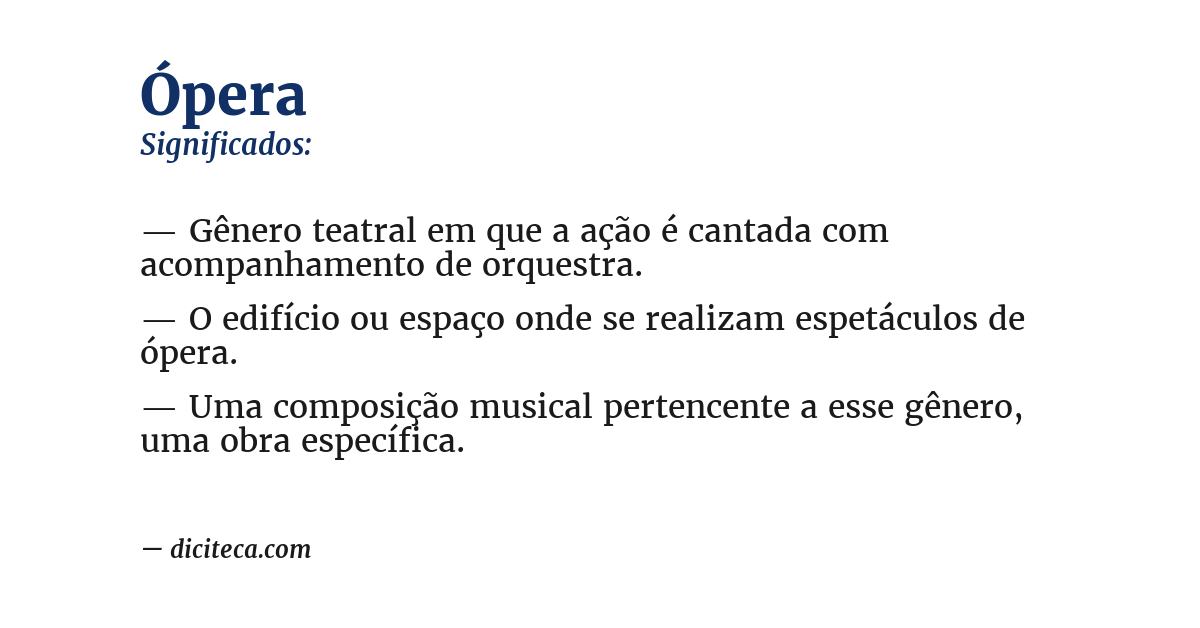 Significado de ópera