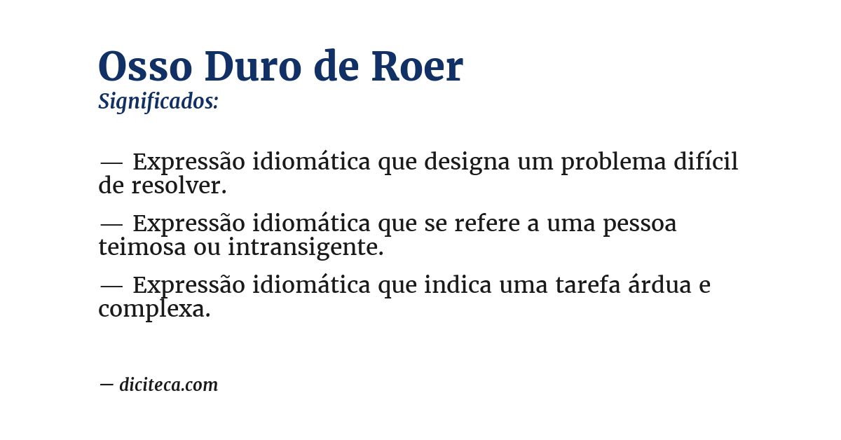 Significado de osso duro de roer
