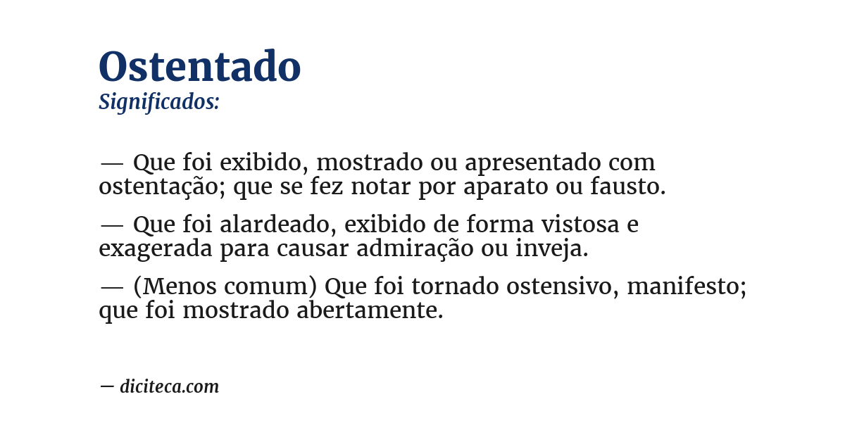 Significado de ostentado