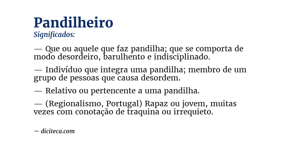 Significado de pandilheiro