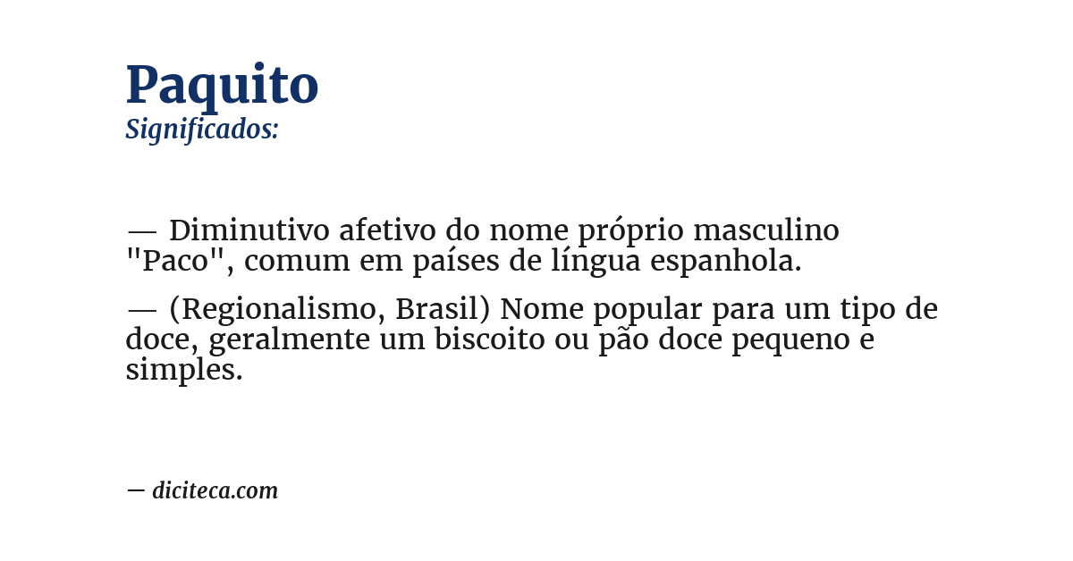 Significado de paquito
