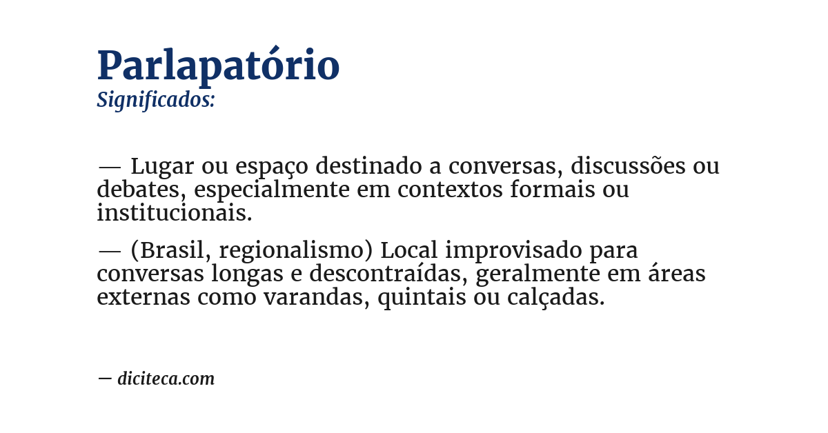 Significado de parlapatório