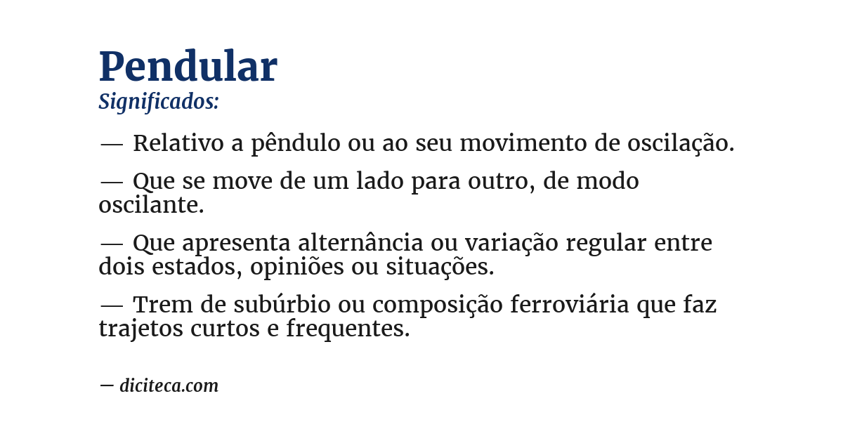 Significado de pendular