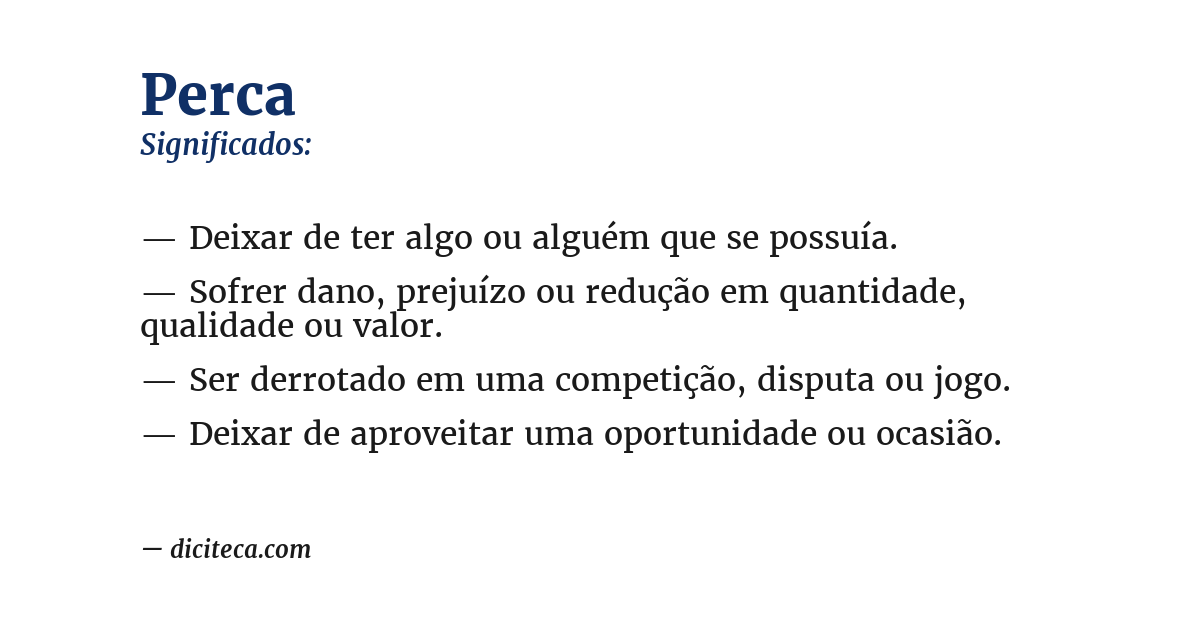 Significado de perca