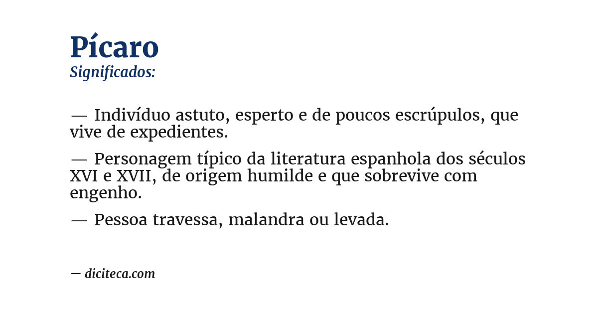 Significado de pícaro