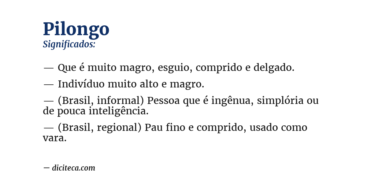 Significado de pilongo