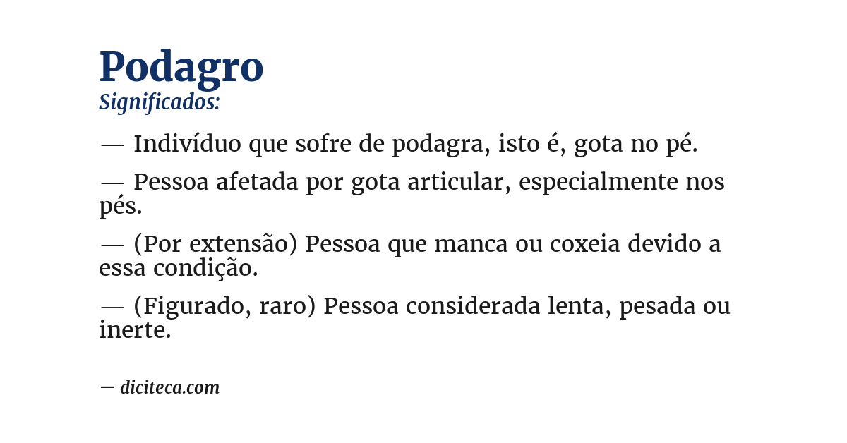 Significado de podagro