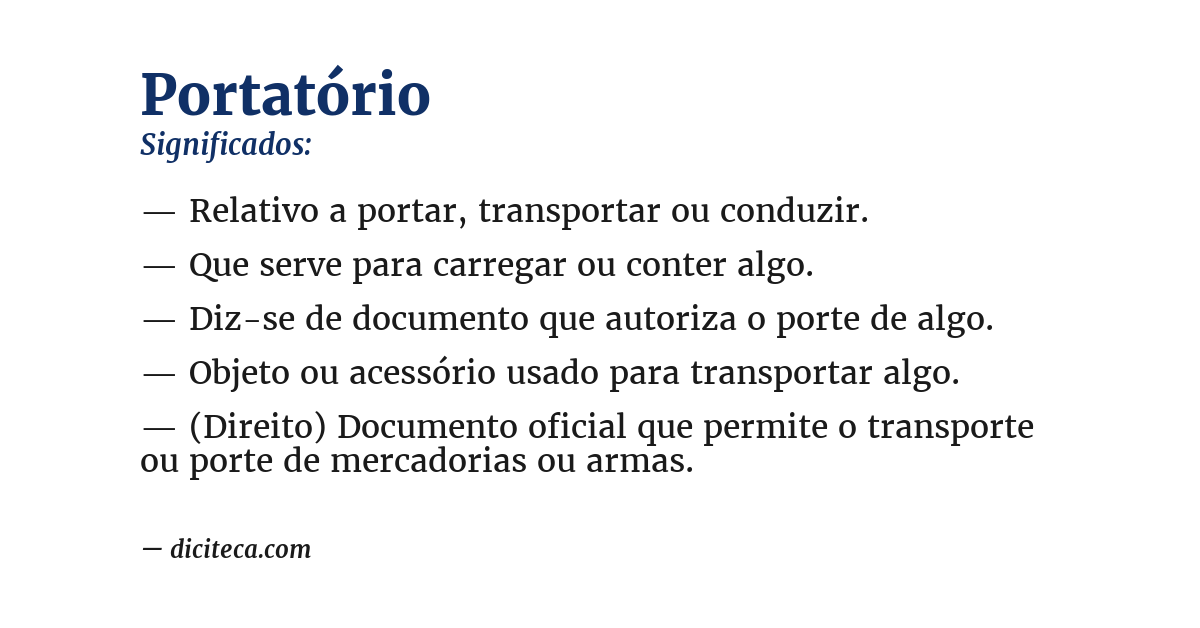 Significado de portatório