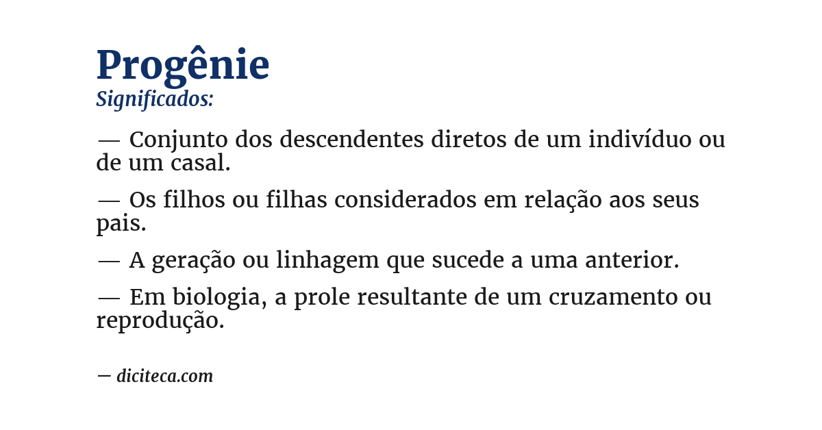 Significado de progênie