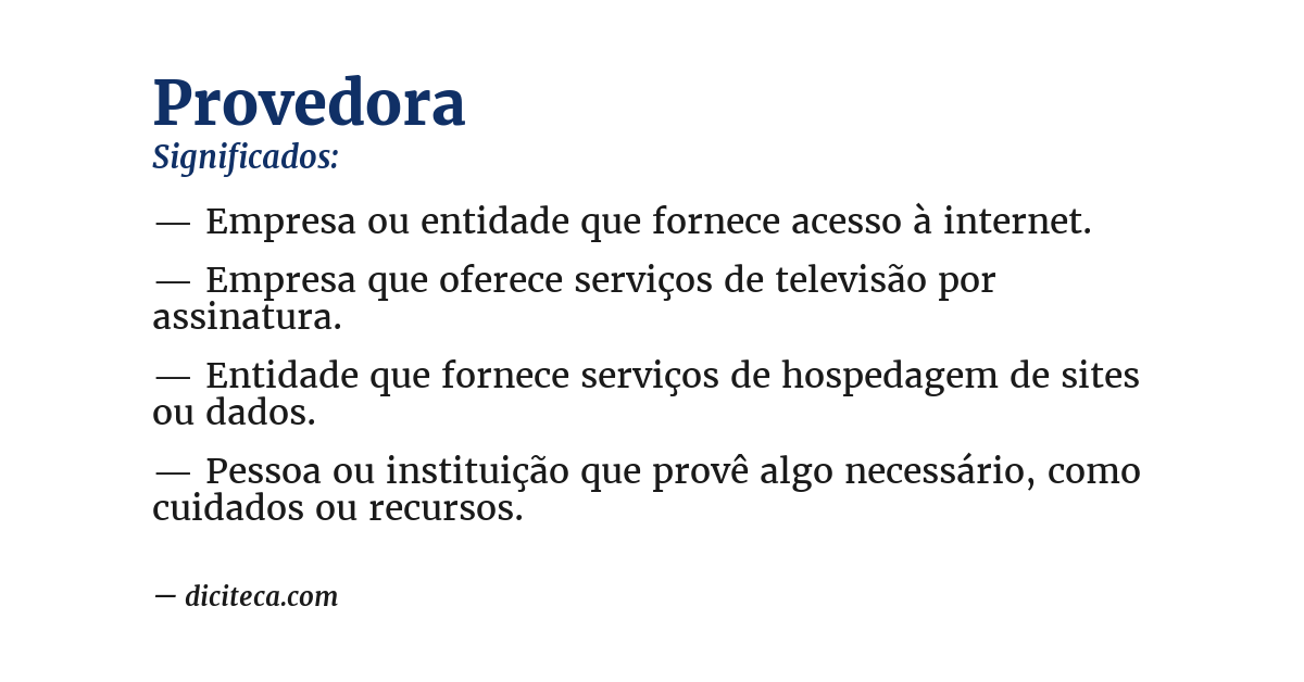 Significado de provedora