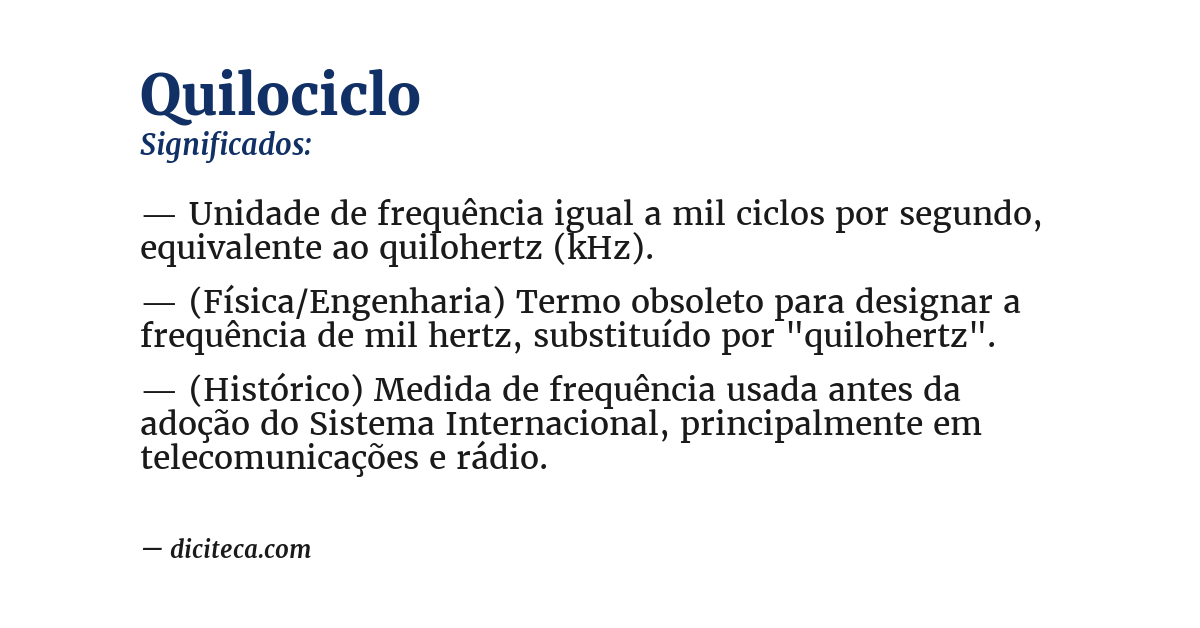 Significado de quilociclo