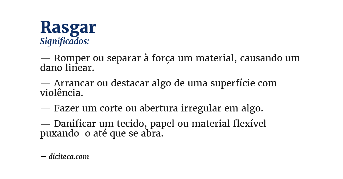 Significado de rasgar
