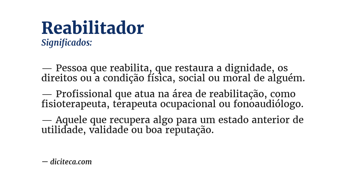 Significado de reabilitador