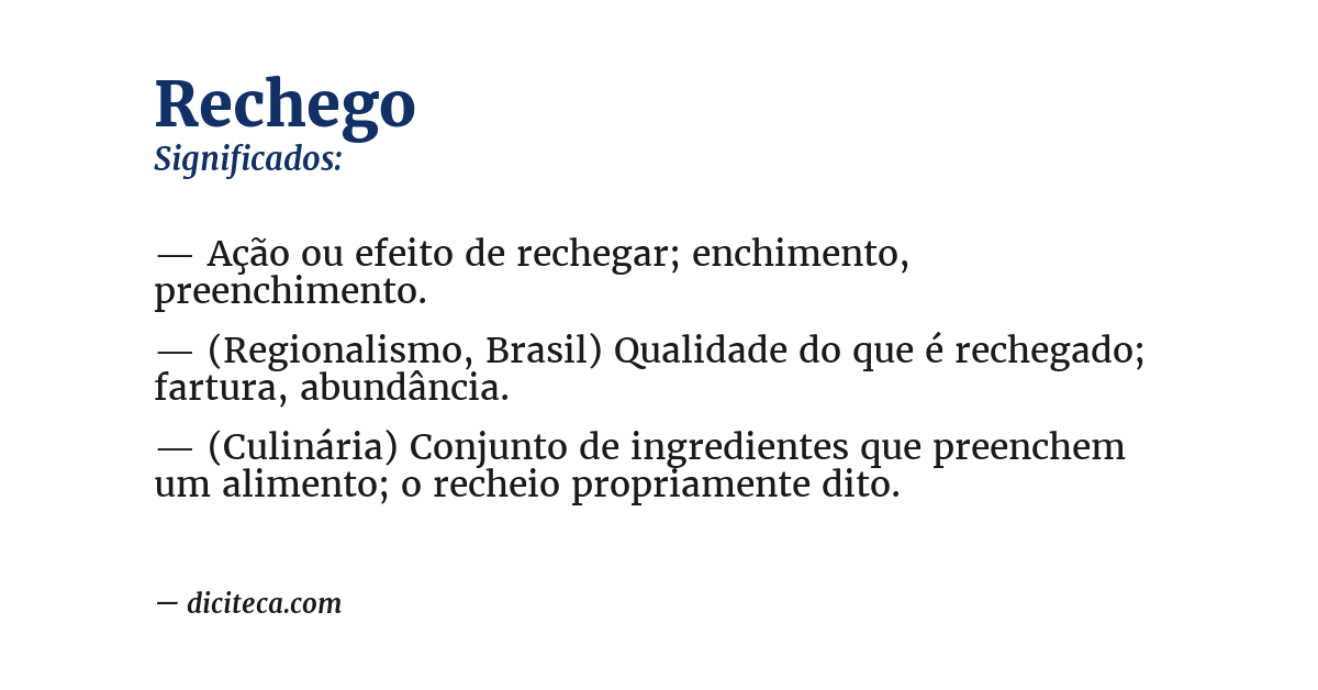 Significado de rechego