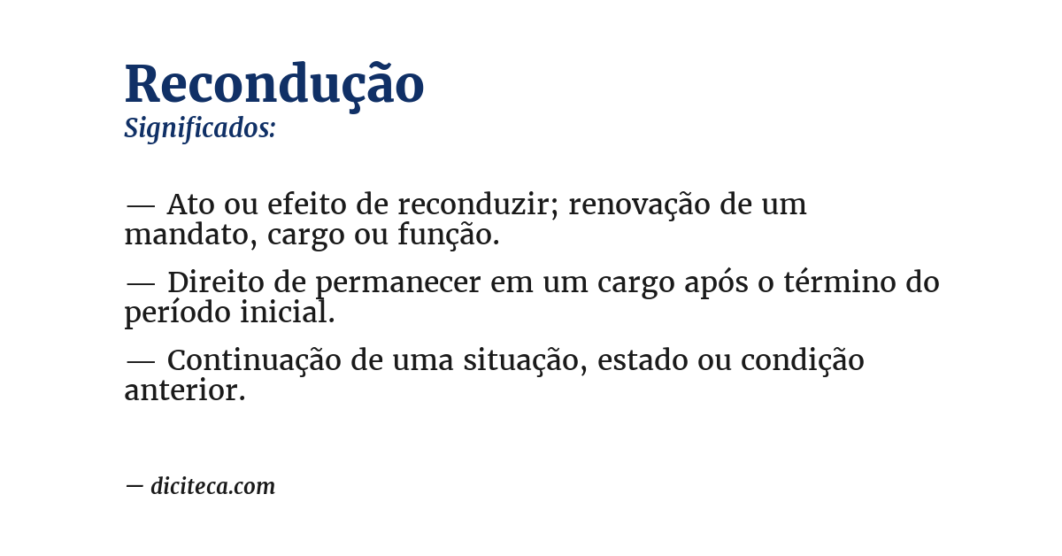 Significado de recondução