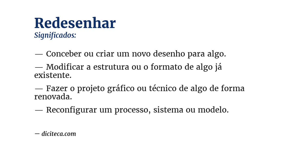 Significado de redesenhar