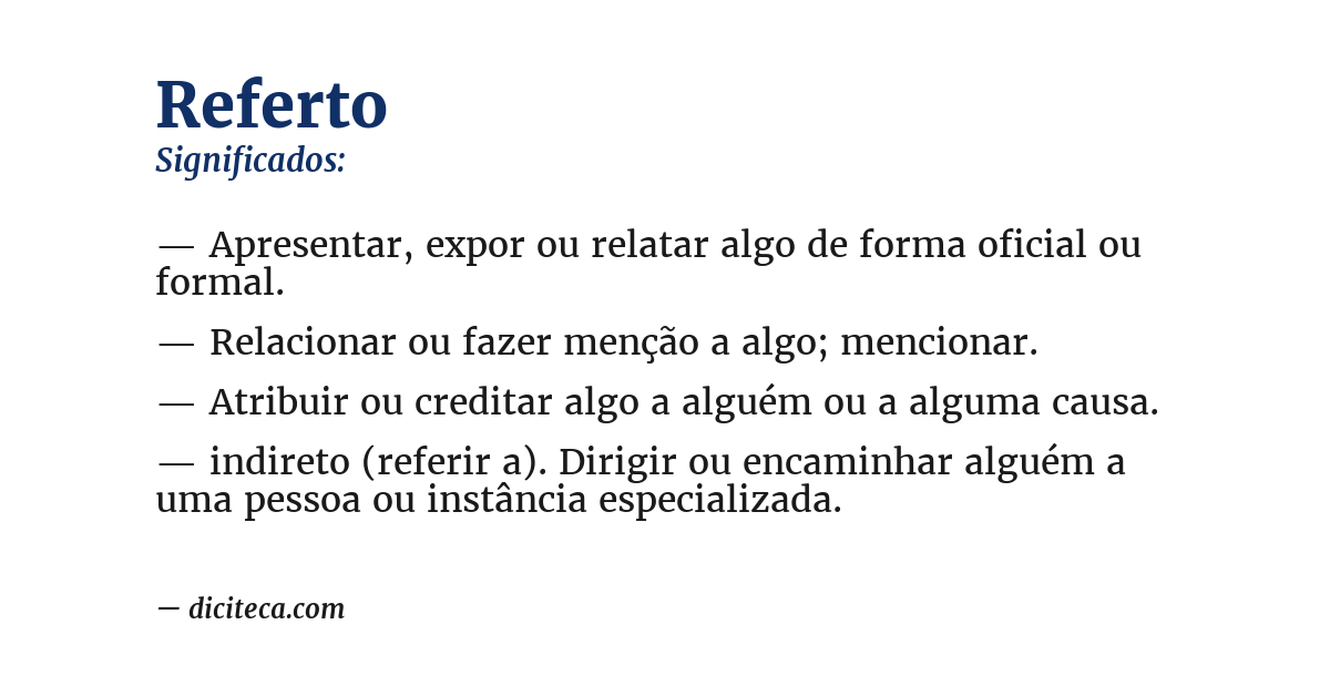 Significado de referto