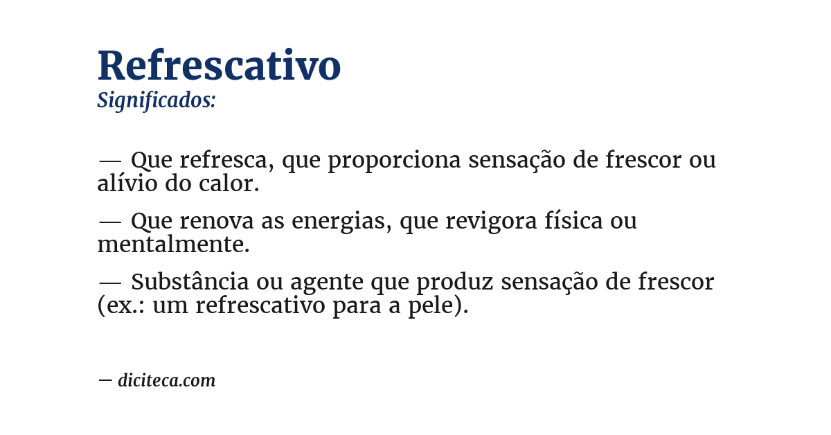 Significado de refrescativo