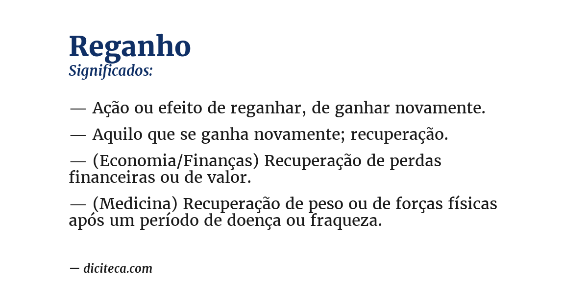 Significado de reganho