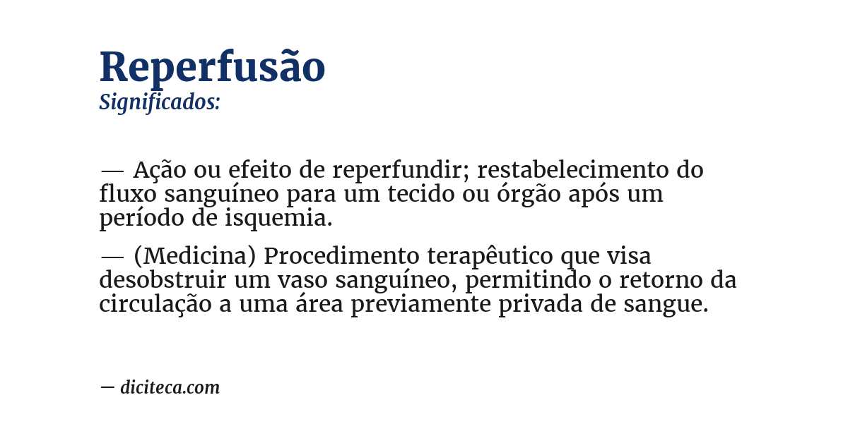 Significado de reperfusão