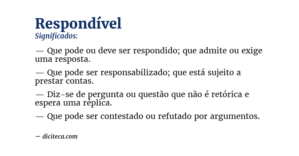 Significado de respondível