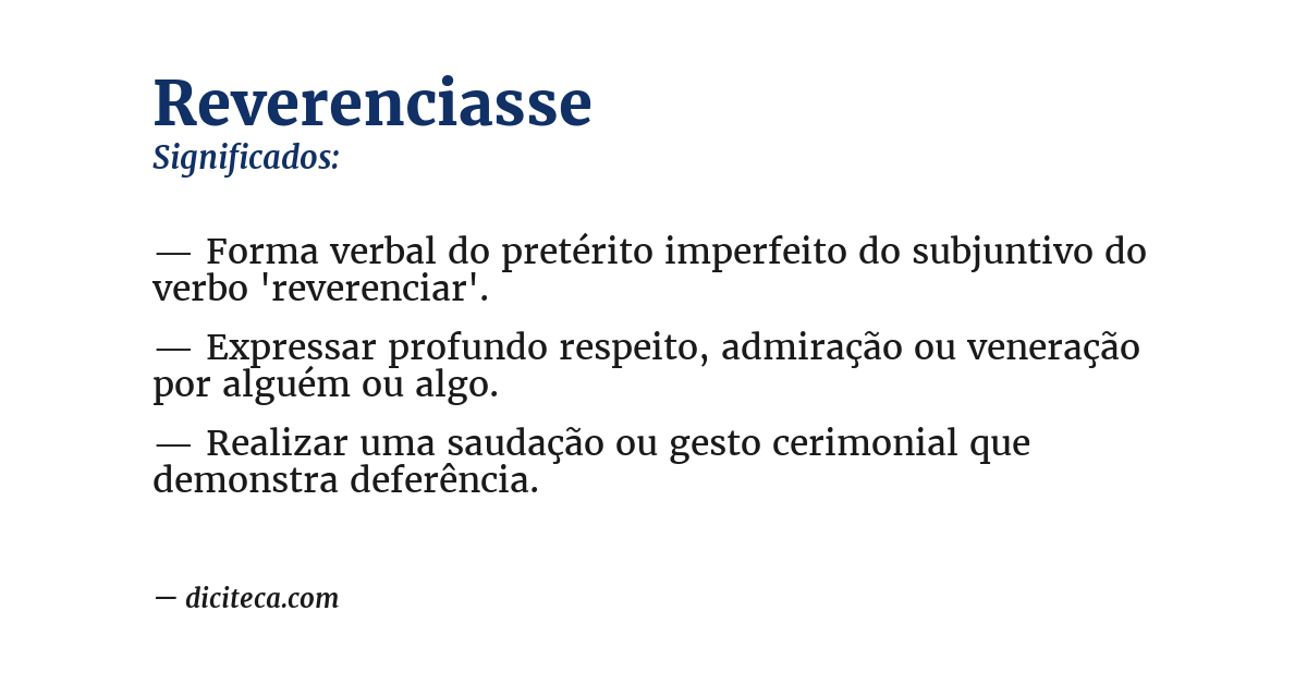 Significado de reverenciasse