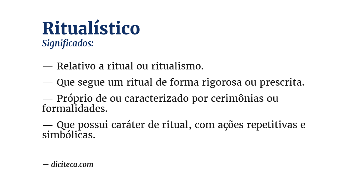 Significado de ritualístico