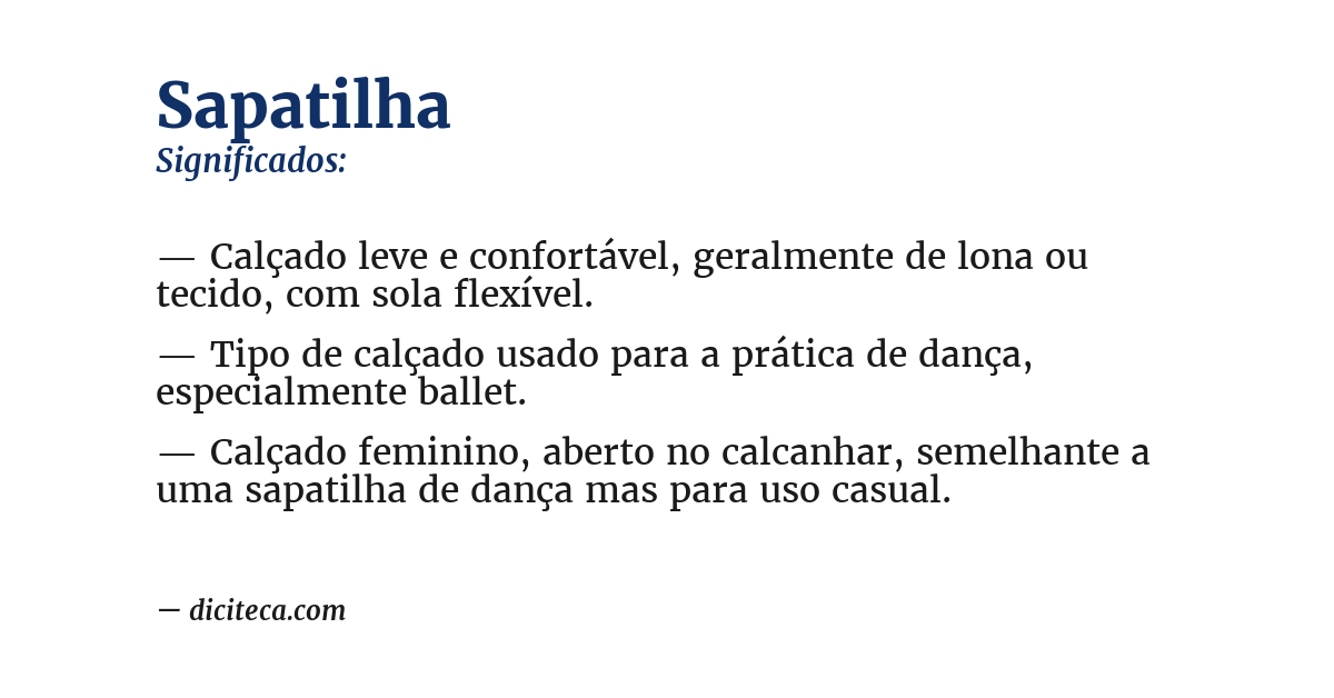 Significado de sapatilha