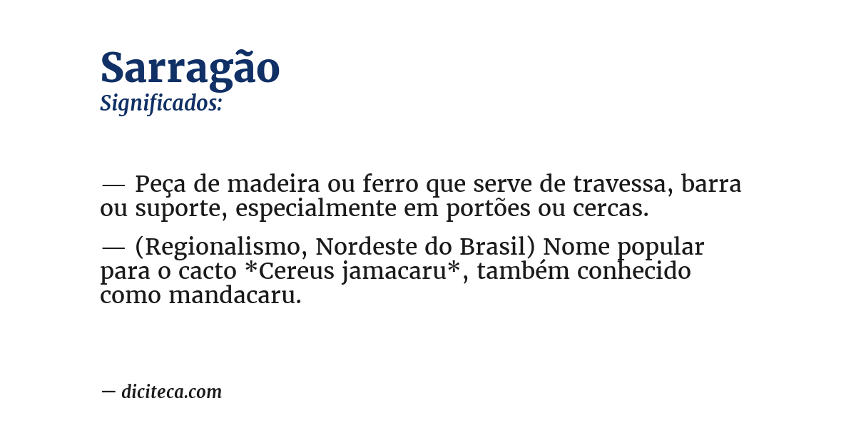 Significado de sarragão