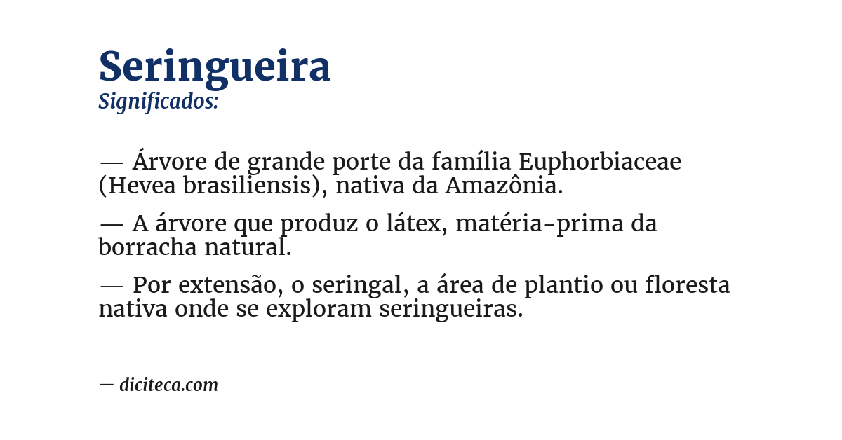 Significado de seringueira