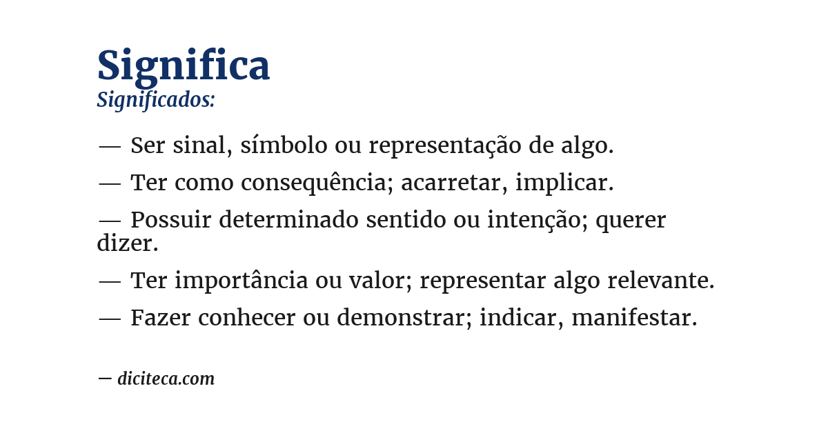 Significado de significa