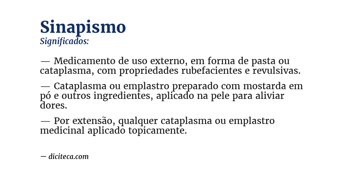 Significado de sinapismo