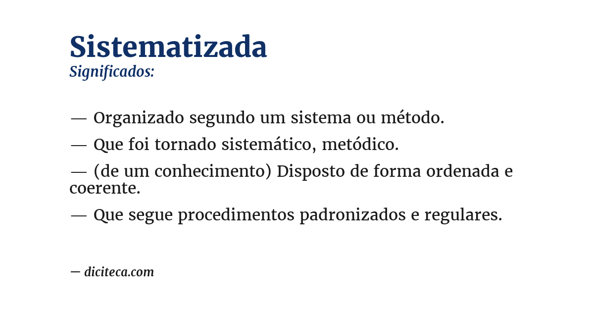 Significado de sistematizada