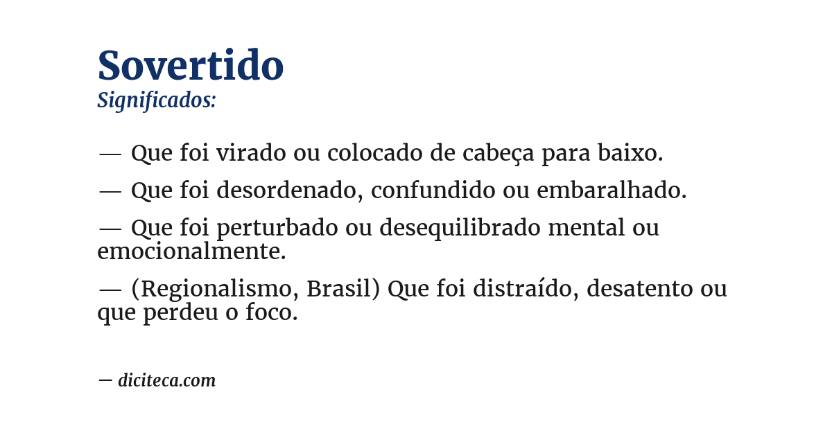 Significado de sovertido