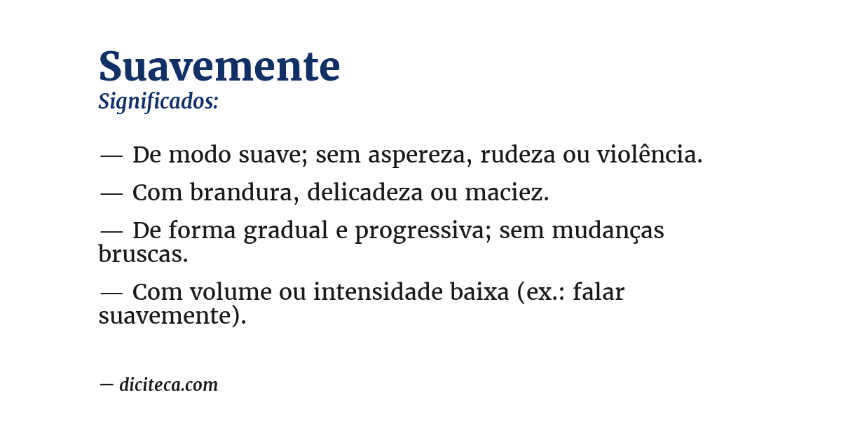 Significado de suavemente