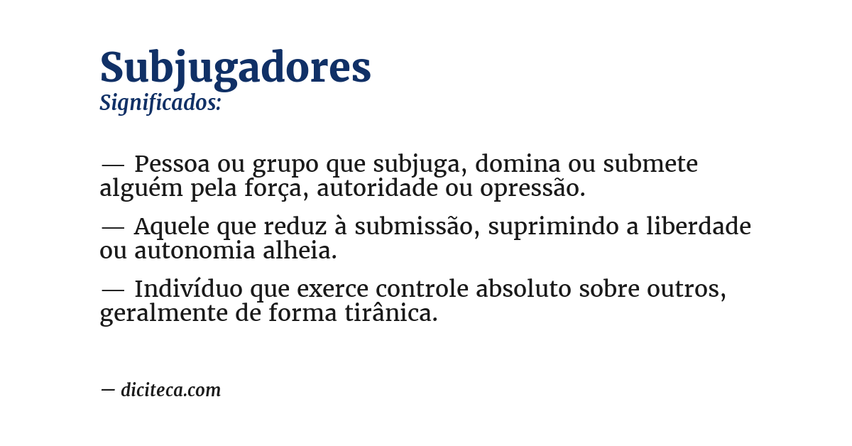 Significado de subjugadores