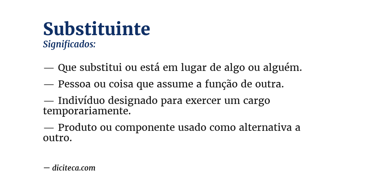 Significado de substituinte