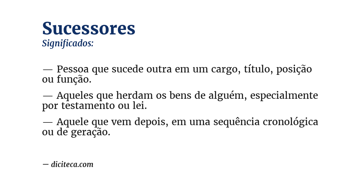 Significado de sucessores