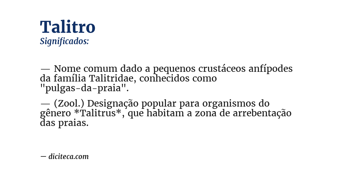 Significado de talitro