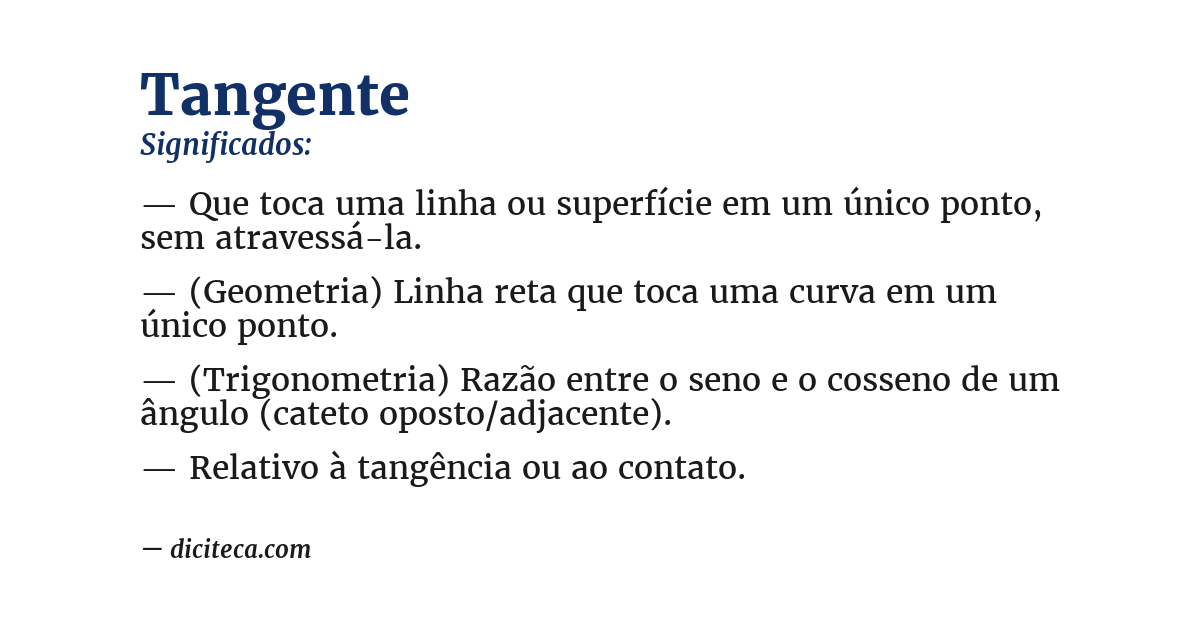 Significado de tangente