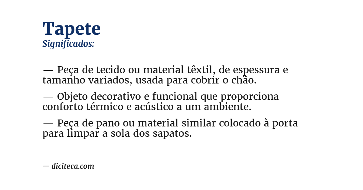 Significado de tapete