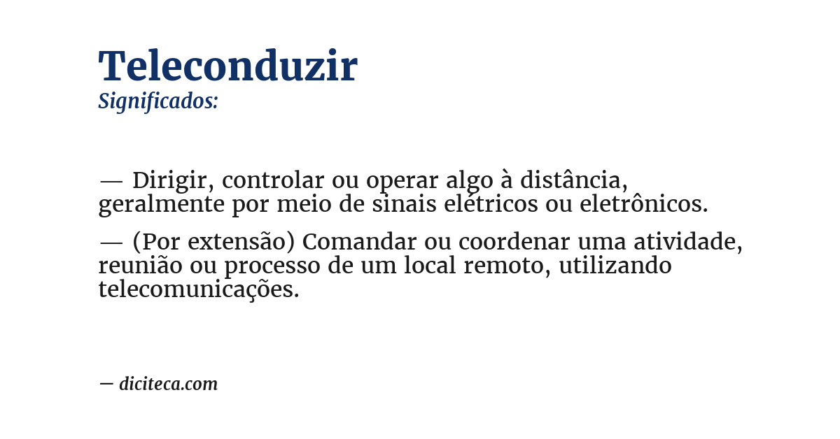 Significado de teleconduzir