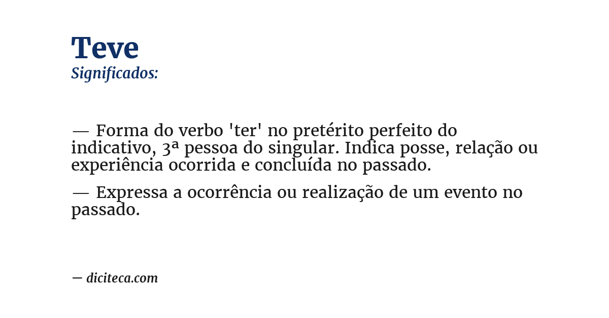 Significado de teve