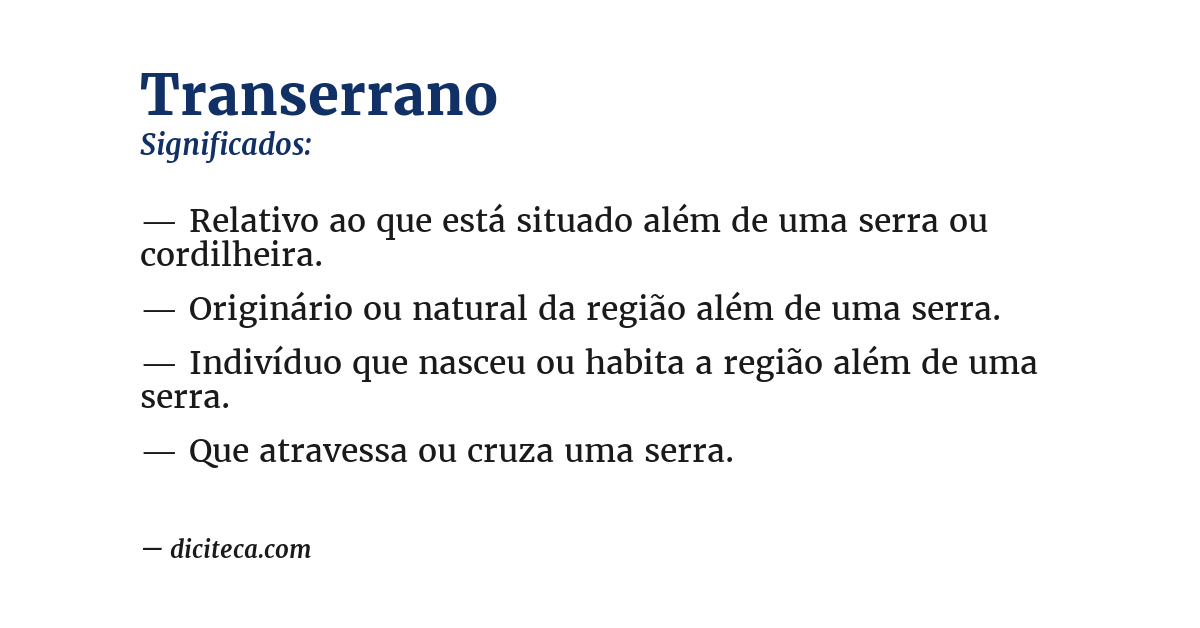 Significado de transerrano