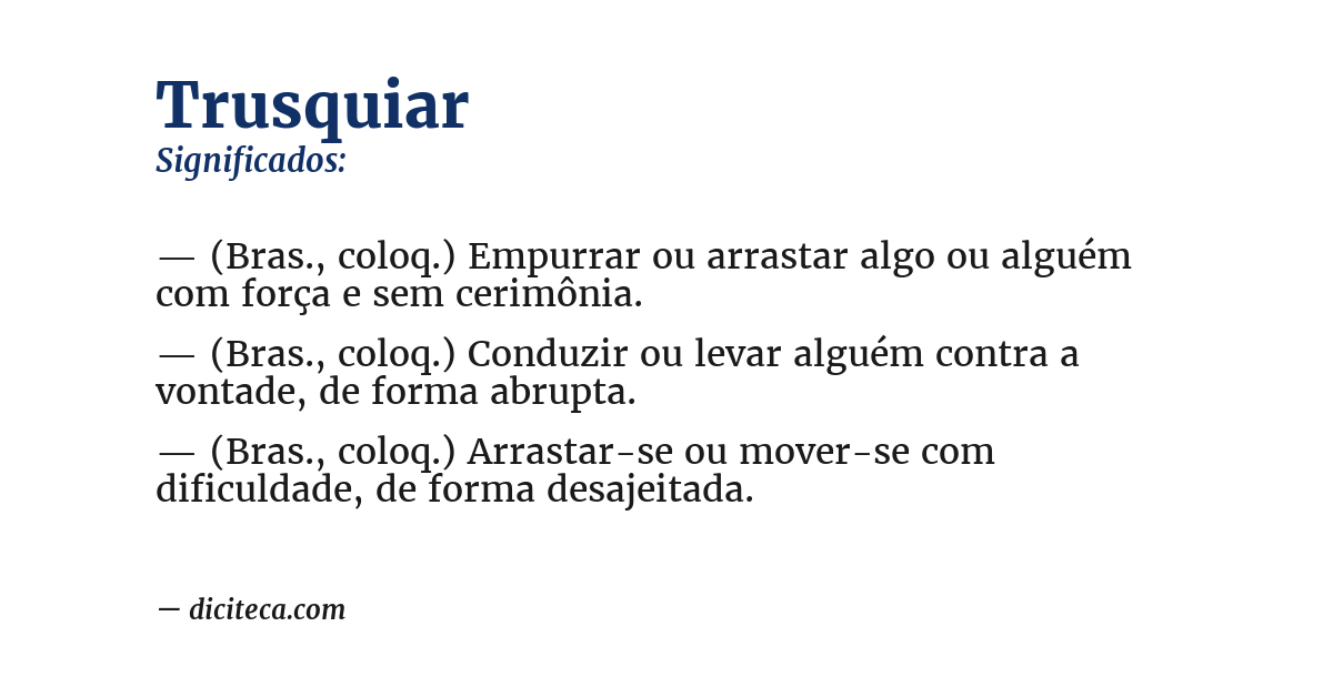 Significado de trusquiar