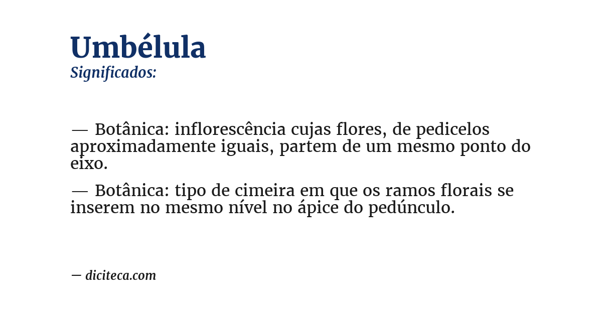 Significado de umbélula