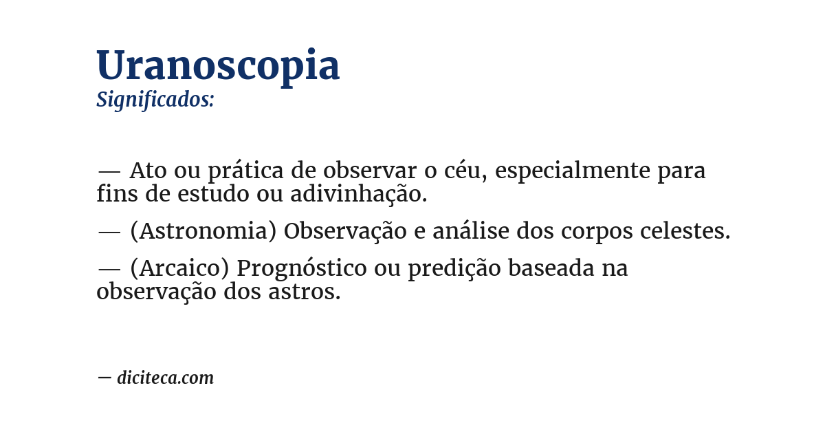 Significado de uranoscopia